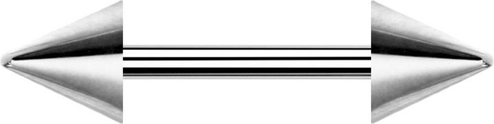 Image du produit Star Piercing Barbell argent avec deux cônes (sans laiton, Acier chirurgical 316L)