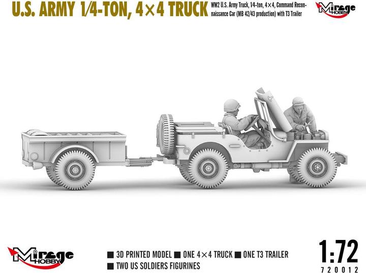 Produktbild Mirage Hobby U.S. ARMY 1??4??TON, 4×4 TRUCK