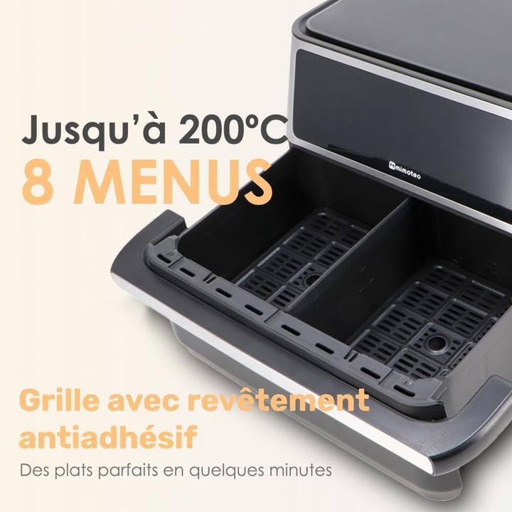 Produktbild M Mimotec Luftfriteuse ohne Öl, Touchscreen, 10 Programme, 2850 W, gesundes Kochen
