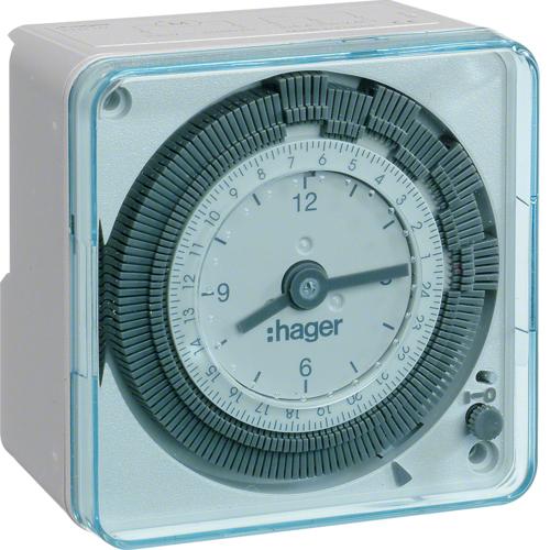 Hager HAG EH711 Horloge journalière analogique 1W 16A 230V AC 50Hz avec réserve de marche