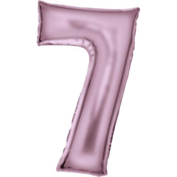 Amscan Metallic Folienballone pink Zahl 7