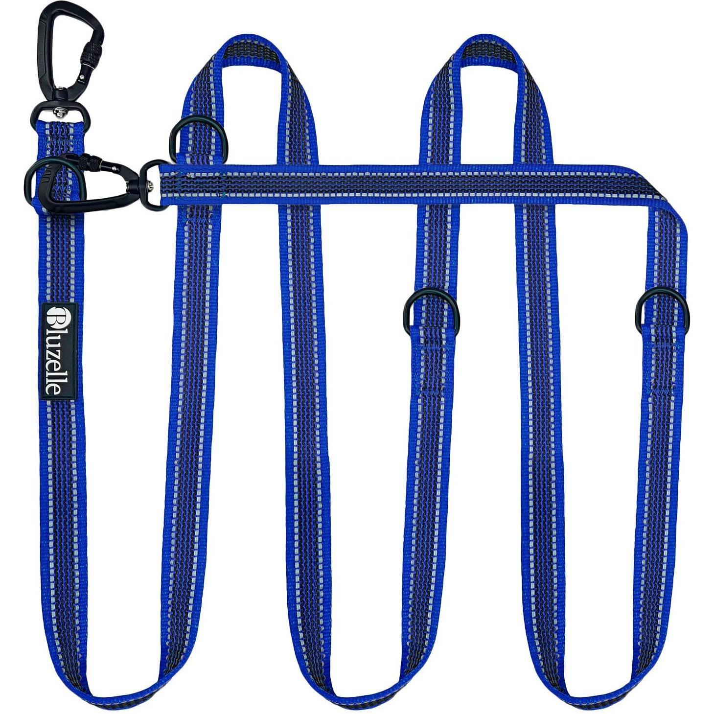 Bluzelle 3m Hundeleine, Doppelleine Führleine mit Karabiner, Verstellbar (Hund, Spazieren), Halsband + Leine