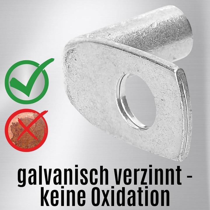 Produktbild Kalitec 10 Stück KA3-L8 Handelsübliche Rohrkabelschuhe gewinkelt 16mm² M8 I ohne Sichtloch I 90° I M