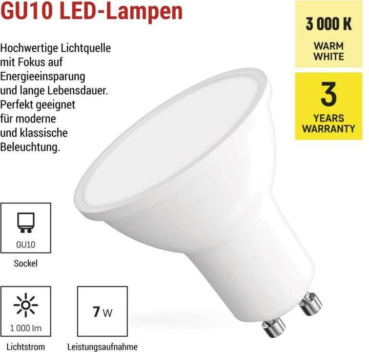 Produktbild Emos LED Lampe Classic MR16 Weiss/ GU10 / 7 W (72 W) / 1000 lm / WarmWeiss (GU10, 1000 lm, 1x)