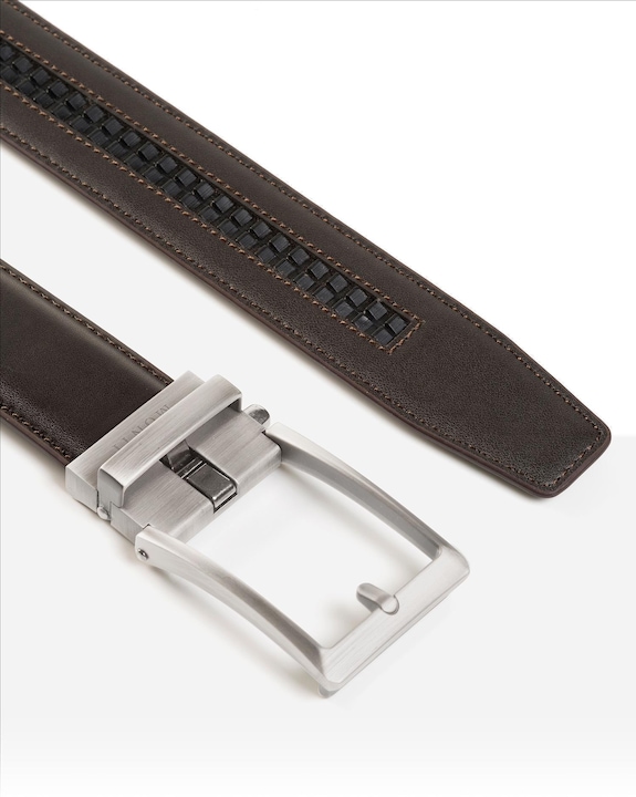 Actual product image Monti Leather belt STANFORD 3.5 cm wide, automatic buckle, infinitely variable (120)