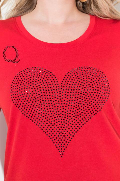 Immagine prodotto Miamoda T-shirt dal taglio svasato con brillantini e design con carte (42)
