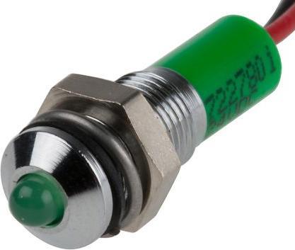 Produktbild RS PRO 6mm vorsteh verchro LED Drähte grü 24VDC