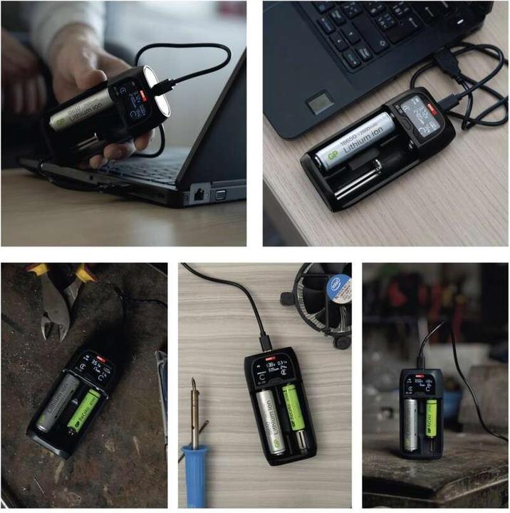 Produktbild Emos Universaler Akku-Ladegerät für Li-Ion Akkus BCL-20D (1 Stk., 10440, AA, AAA, C, Ladegerät ohne Akku)