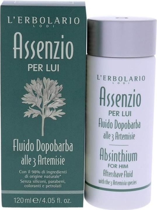 L'erbolario Absinthium for Him After Shave Fluid mit drei Artemisia-Arten (Aftershave Lotion, 120 ml)