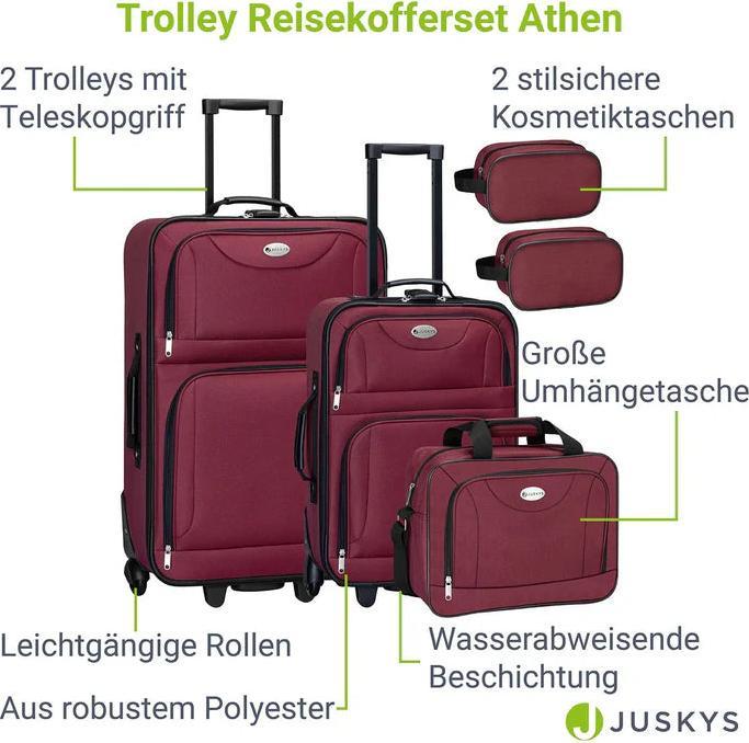 Image du produit Juskys Set de valises trolley Athen (60 l)