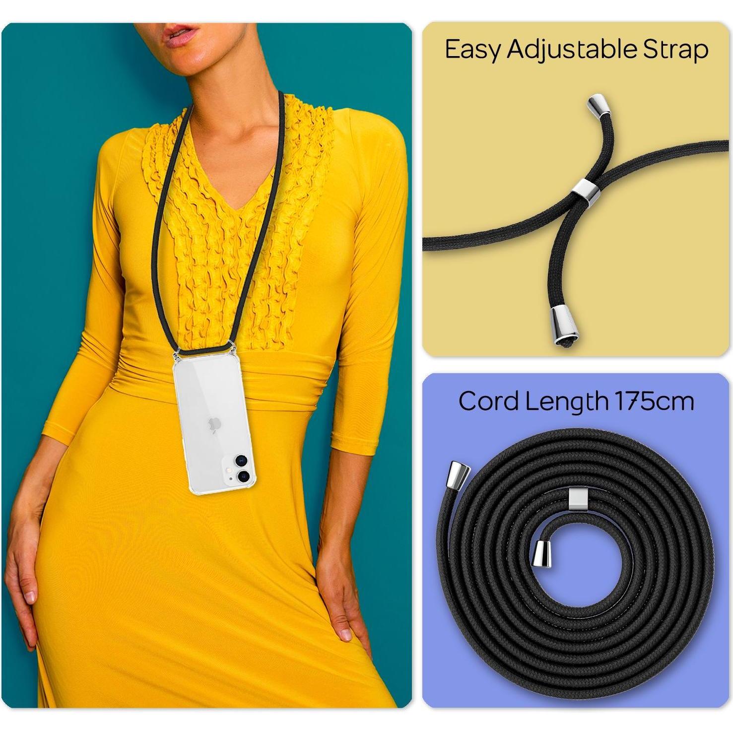 Thumbnail - Nalia Handyhülle mit Kette, Handykette, Schwarz