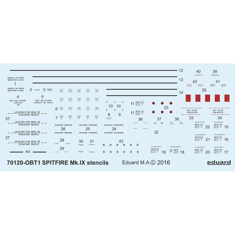 Eduard Spitfire Mk.IX stencils for