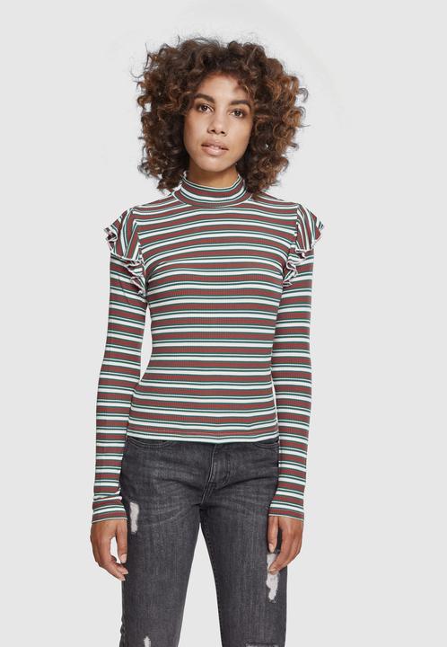 Produktbild Urban Classics Ladies Rib Striped Volant Turtleneck L/S (3XL)