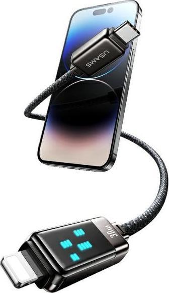 Actual product image Usams Cable USB-C na Lightning 30W 1,2m Zinc Alloy Fast Charging Data Cable Meteor Series SJ743USB0 (1.20 m, 30 W)