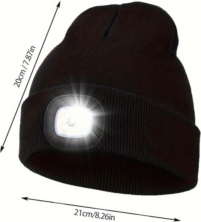 Produktbild PhoneLook Unisex LED Mütze mit Stirnlampe für nächtliche Aktivitäten