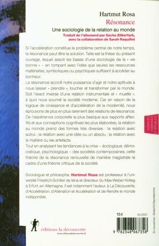 Immagine prodotto Résonance : une sociologie de la relation au monde (Francese, Rosa Hartmut, 2021)