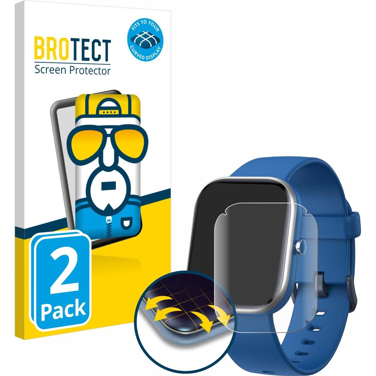 BROTECT Full-Cover Displayschutz, Smartwatch Schutzfolie, Transparent