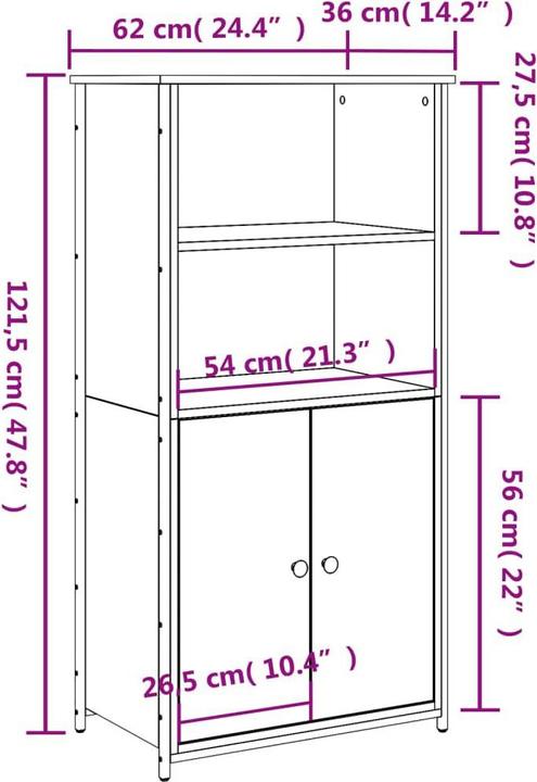 Produktbild vidaXL Highboard (62 x 36 x 121.50 cm)