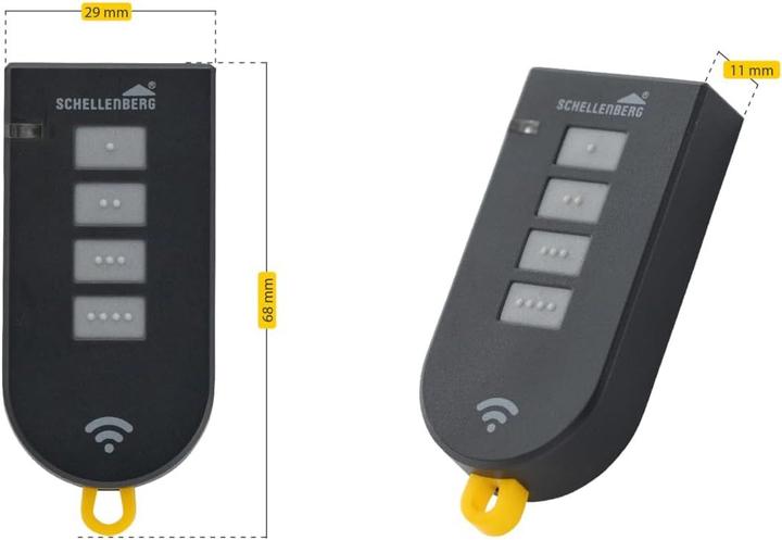 Actual product image Schellenberg Radio handheld transmitter DRIVE, 4 channel, 868.4 MHz, anthracite