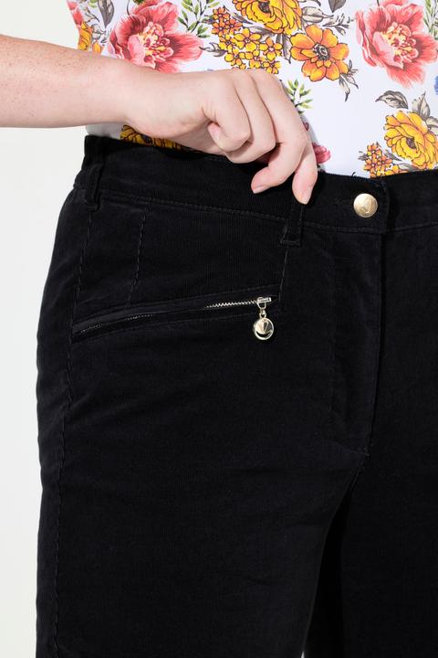 Immagine prodotto Ulla Popken Pantaloni modello Mony in velluto a coste con comoda cintura e tasche con zip (31)