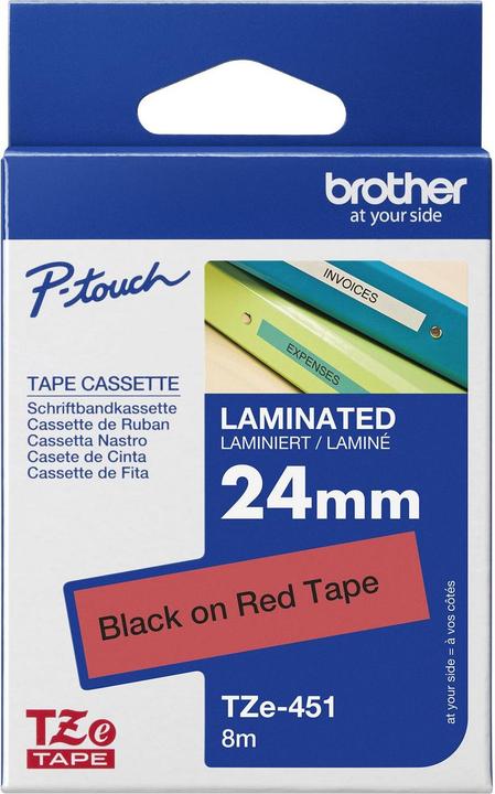 Brother Tze-451 (2.40 cm, Schwarz, Rot)