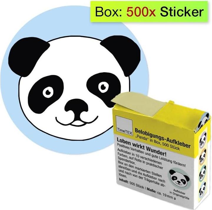 Produktbild TimeTEX TIME TEX Belobigungs-Aufkleber 62217 Panda 500 Stück