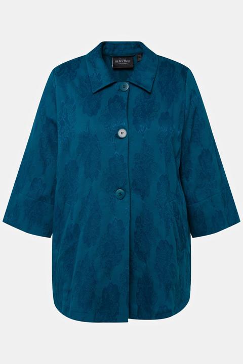 Actual product image Ulla Popken 3/4 Sleeve Jacquard Jacket (46, 48)