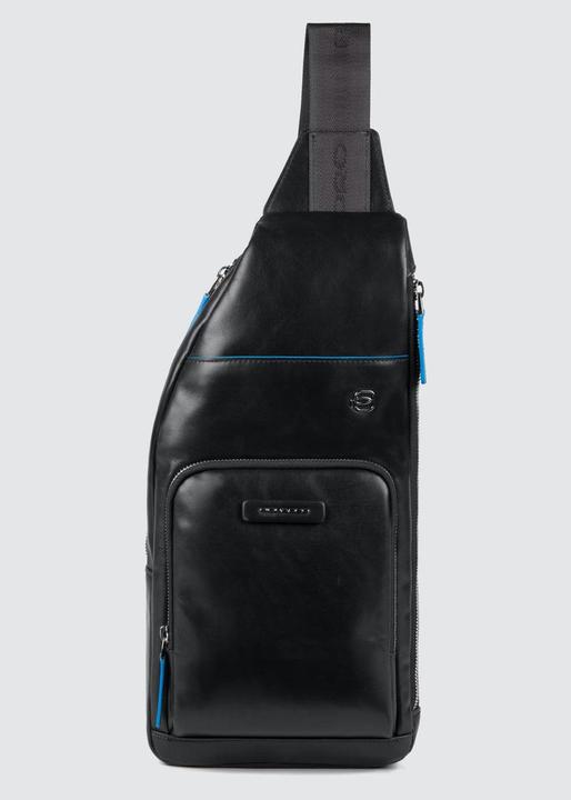 Actual product image Piquadro Blue Square Mono Sling Bag Black