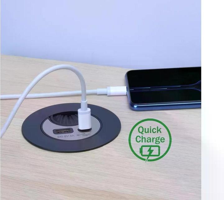 Actual product image Max Hauri Office Line cable feed-through with USB/A and USB/C charger