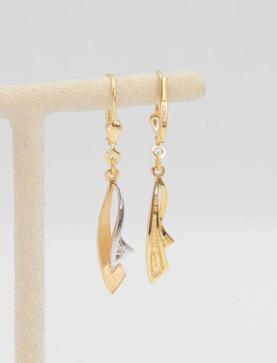 Image du produit Muau Boucles d'oreilles diamant bicolore 750/18C