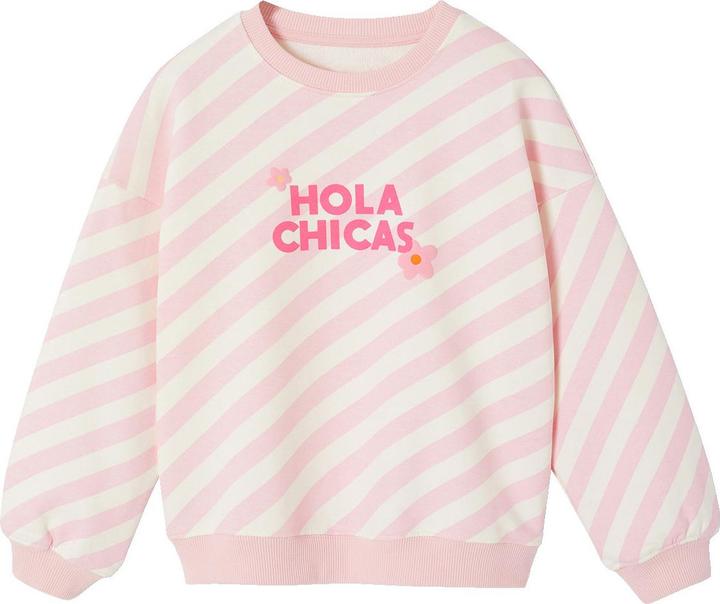 Produktbild Vertbaudet Gestreiftes Sweatshirt mit Schrift HOLA CHICAS Mädchen (116)