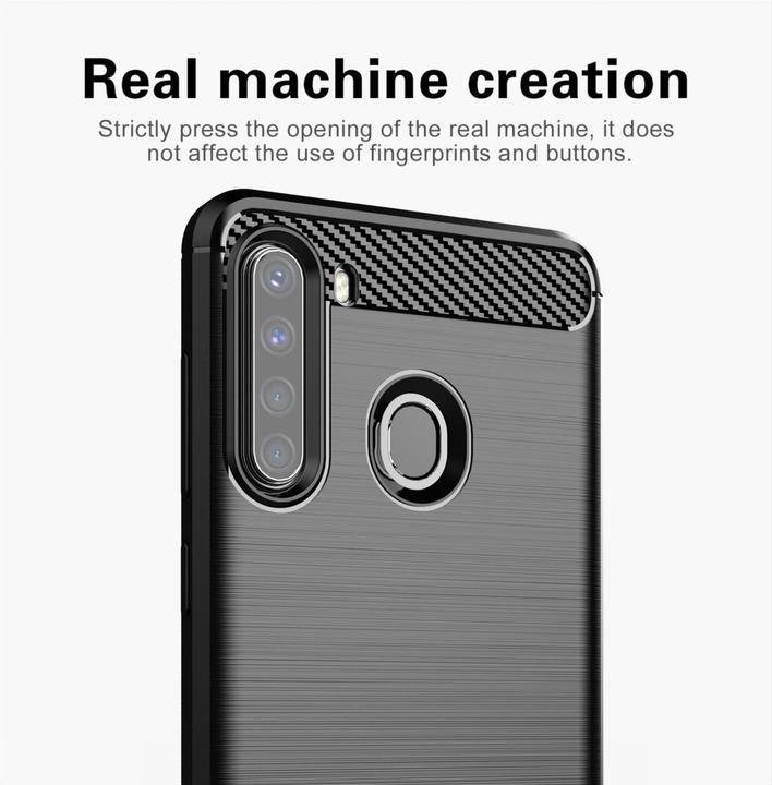 Produktbild Cadorabo TPU Ultra Slim carbon edelstahl Kombi Cover (Samsung Galaxy A21)