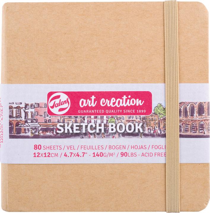 Royal Talens Art Creation Carnet de croquis, 120 x 120 mm, naturel (12 x 12 cm, Blanc, Couverture rigide)