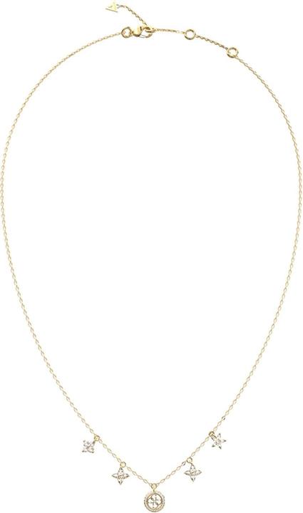 Actual product image Guess Secret Garden 16-18" Flower Charms Necklace (Glass, Stainless steel, Zirconia)