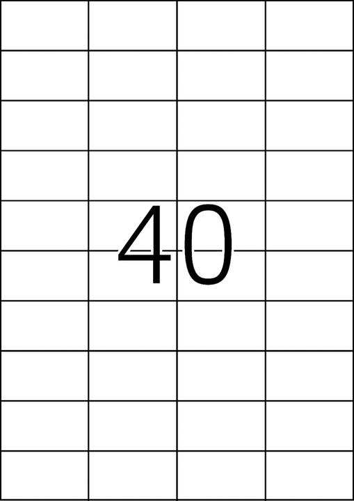 Nährwerte und Zutaten TopStick TOP STICK Universal-Etiketten, 52,5 x 29,7 mm, 100 Blatt