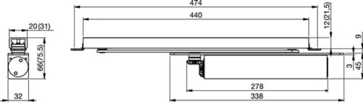 Image du produit Assa Abloy Ferme-porte à glissière DC840 Montage normal côté paumelles EN 1-4 argent EN 1-4
