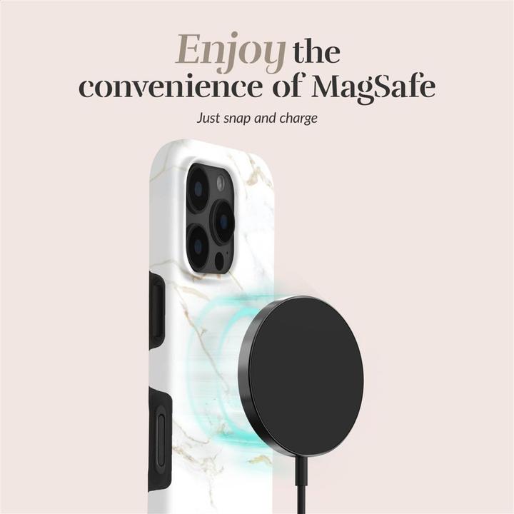 Produktbild Mio Back panel cover White Marble Magsafe Compatible for iPhone 17 Pro Max (Apple iPhone 17 Pro Max)