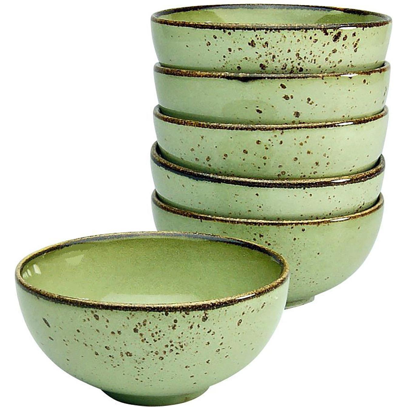 CreaTable Collezione Natura: Ciotola + Scodella Verde (Set da 6)