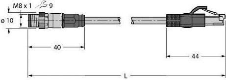 Actual product image Turck TURC connection cable (S/UTP, CAT5e, 10 m)