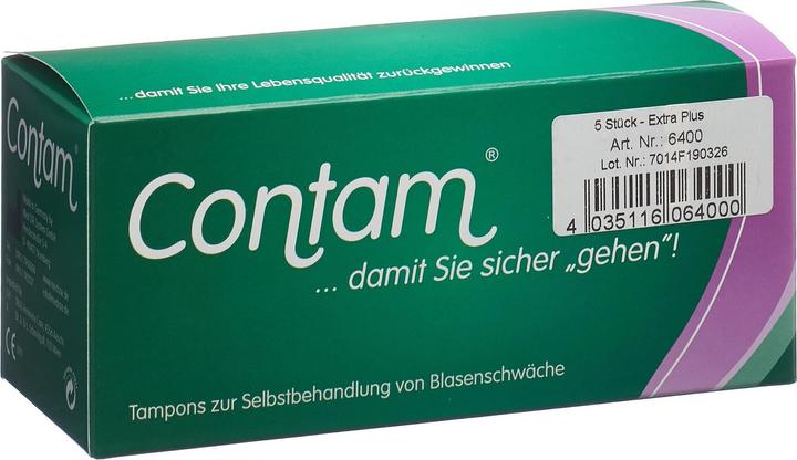 Actual product image Contam Vaginal Tampon 40mm Extra Plus (5 pcs) (5 x)