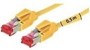 Image du produit Tecline Câble patch S/FTP, PiMF, Cat 6, jaune, 3.0 m sans halogène, avec câble Draka et connecteurs Hiroso (S/FTP, CAT6, 3 m)