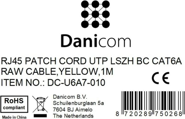 Produktbild Dsit CAT6a Netzwerkkabel 100% Kupfer (CAT6a, 1 m)