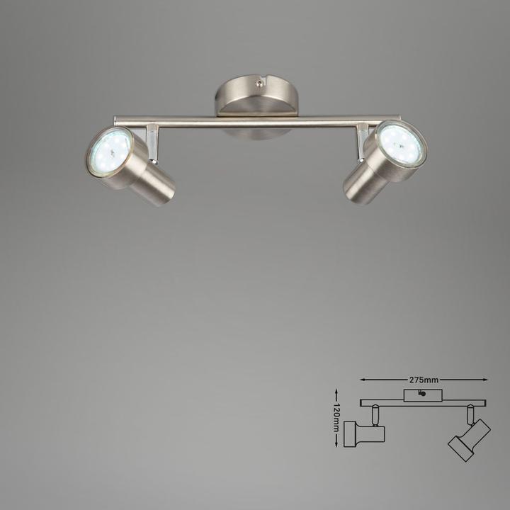 Produktbild Briloner LED Deckenleuchte, matt-nickel, 2xLED/GU10/3W (260 lm, GU10)