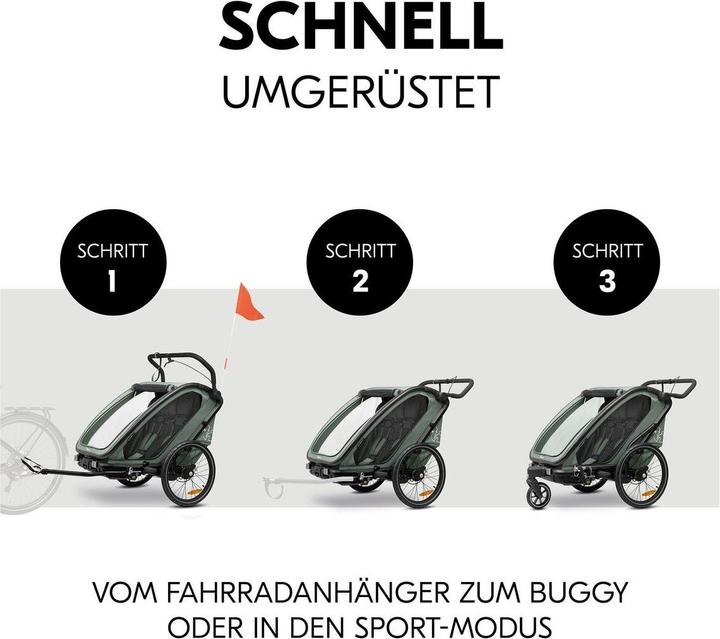 Produktbild Hauck Fahrradanhänger 3in1 Fahrradanhänger Sparset Bike N Walk