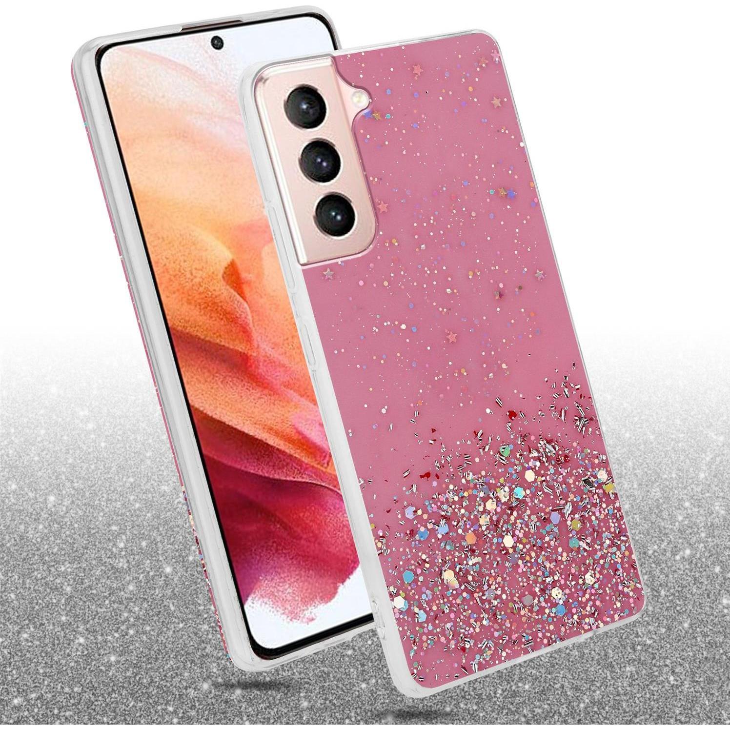 Thumbnail - Cadorabo TPU Cover funkelnder Glitter (Samsung Galaxy S21 5G), Smartphone Hülle, Rosa