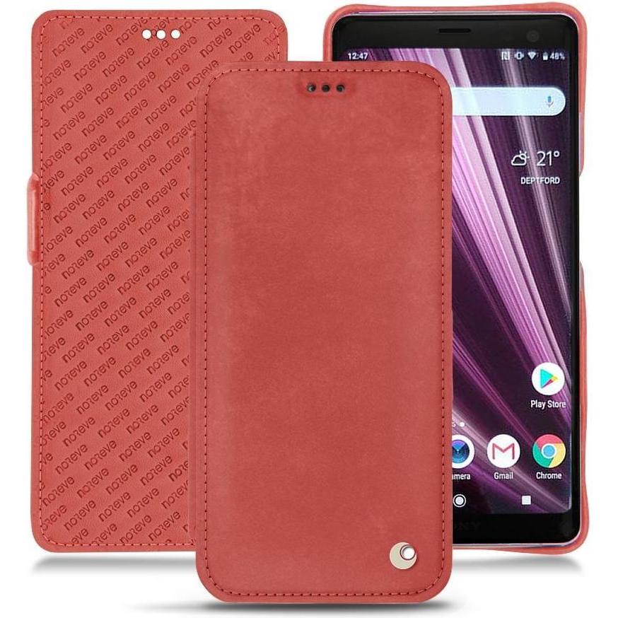 Noreve Lederschutzhülle horizontal (Sony Xperia XZ3), Smartphone Hülle, Rot