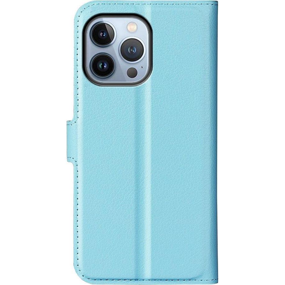 Thumbnail - Cover-Discount iPhone 14 Pro - Leder Etui Hülle hellblau (Apple iPhone 14 Pro), Smartphone Hülle, Blau