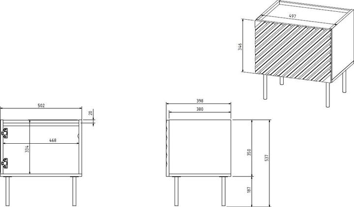 Produktbild Cama ONDA Nachttisch 2 Stk. 50x40x54 Grün