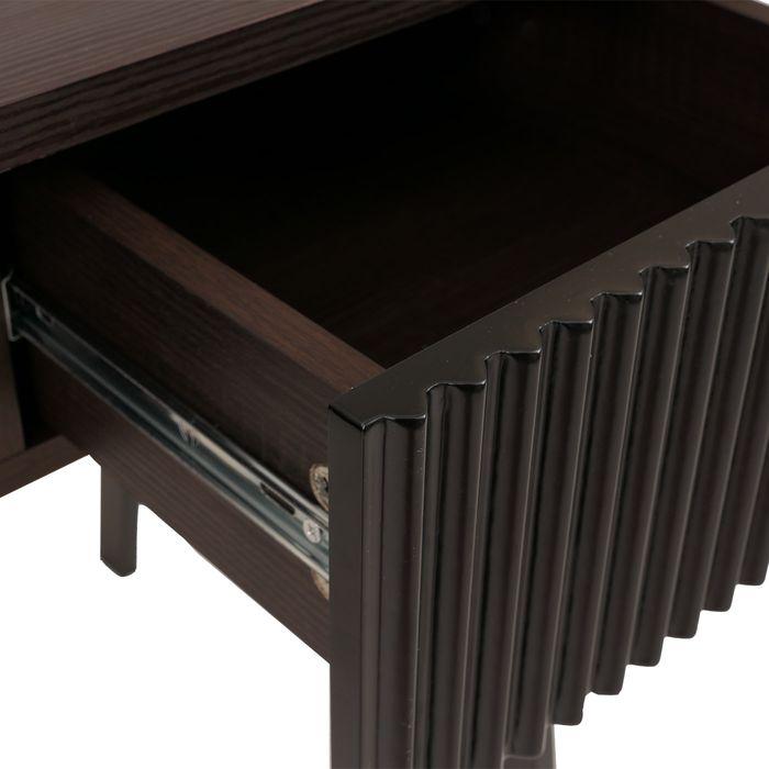 Produktbild Mendler Schreibtisch HWC-O40, MDF Metall Melamin 78x120x60cm – Walnuss-Optik