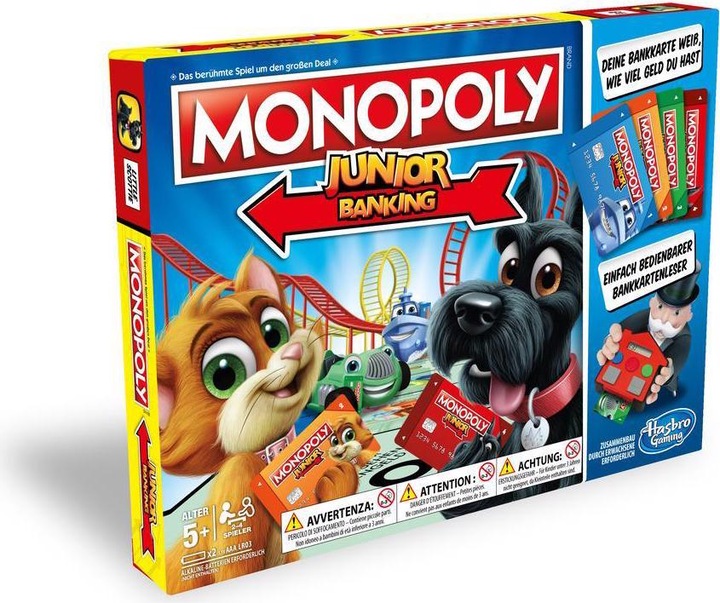 Actual product image Hasbro Monopoly Junior Electronic Banking (English, German)